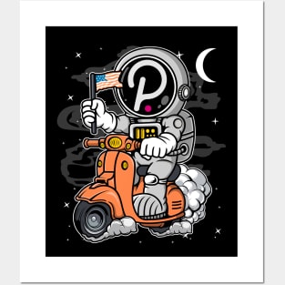 Astronaut Scooter Polkadot DOT Coin To The Moon Crypto Token Cryptocurrency Blockchain Wallet Birthday Gift For Men Women Kids Posters and Art